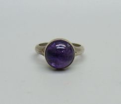 A Danish silver and cabochon amethyst ring by Niels Erik From, N