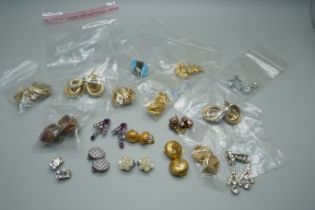 A collection of vintage designer earrings