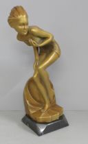An Art Deco style figure, The Bather, after Ferdinand Preiss, 27cm