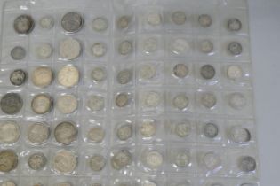Silver 3d and other British and foreign coins