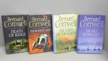 Four hardback first edition novels by Bernard Cornwell from The Lost Kingdom series; The Pale