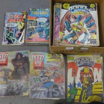 2000AD comics and Judge Dredd, Rogue Trooper, etc.