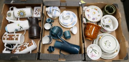 Three boxes of china, Portmeirion, Royal Worcester, J.G. Meakin studio, etc. **PLEASE NOTE THIS