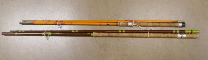 A Bruce & Walker Flyer 12L match rod, 12' and a three-piece rod