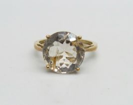A 9ct gold, Rutile quartz ring, 2.5g, O