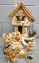 A Pendelfin house and stand and a quantity of figurines **PLEASE NOTE THIS LOT IS NOT ELIGIBLE FOR