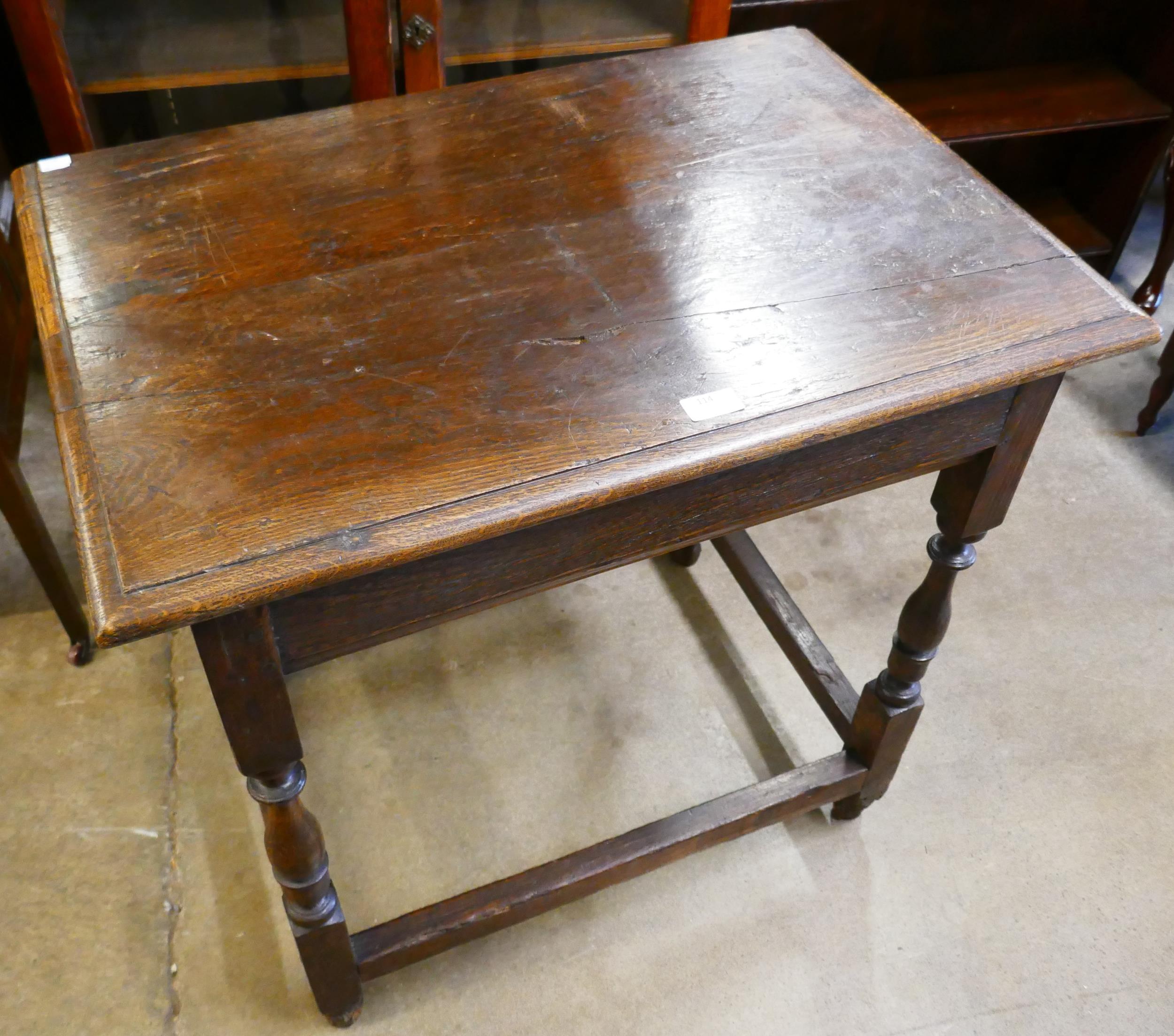 A William III joined oak side table