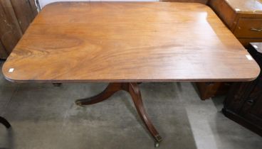 A George IV mahogany rectangular tilt top breakfast table