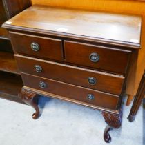 A small mahogany chest of drawers