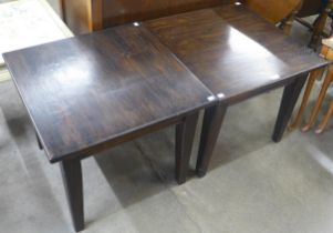 A pair of elm lamp tables