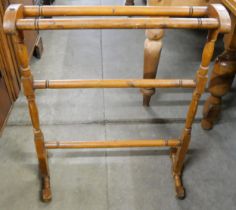 A Victorian mahogany towel rail