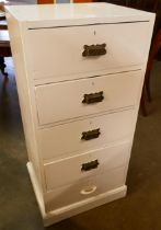 An early 20th Century painted five drawer chest