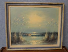 * Kasper, coastal landscape, oil on canvas