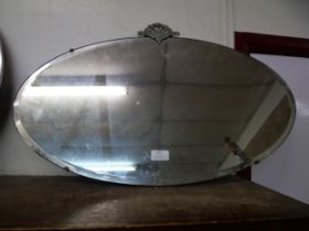 An Art Deco bevelled edge mirror