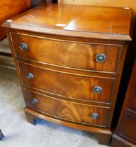 A George III style Bevan Funnell mahogany bow front chest of drawers
