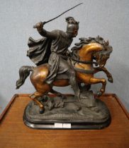A cast metal figure of a Richard I on horseback, a/f