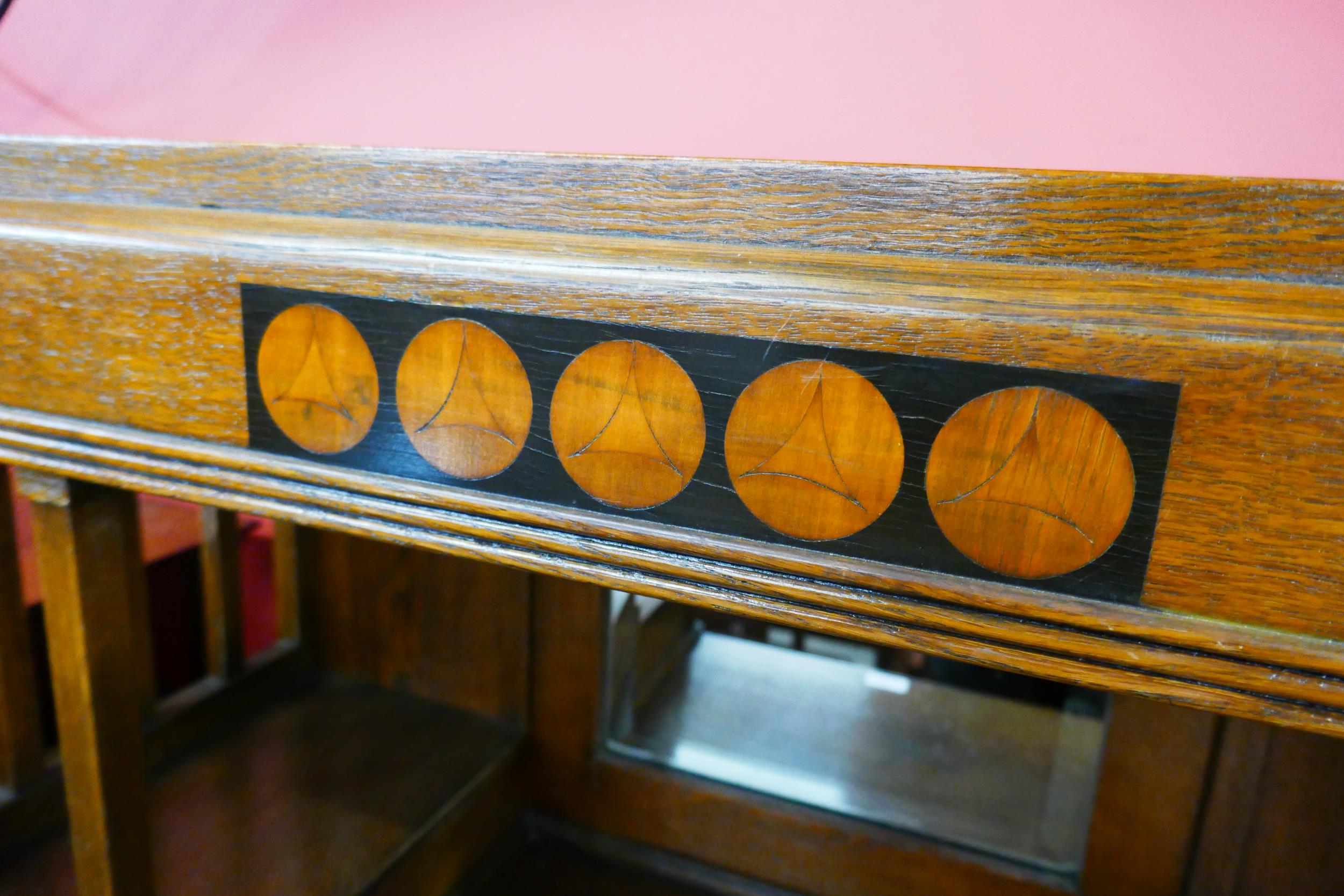A Secessionist inlaid oak bookcase - Image 2 of 2