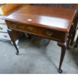 A George III mahogany single drawer side table