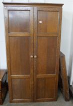 An Art Deco oak wardrobe
