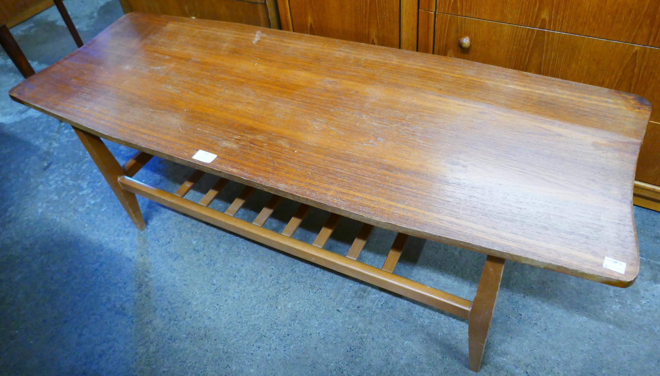 A teak rectangular coffee table