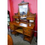 A Victorian pollard oak dressing table, manner of Lambs, Manchester