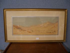 Augustus Osbourne Lamplough (1877-1930), 'In the Valley of Death, Luxor, watercolour, framed