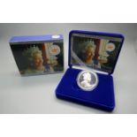 A The Royal Mint 2002 Golden Jubilee 925 silver five pounds coin, boxed