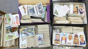 A box of unsorted cigarette cards