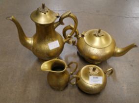 A four piece plated tea service **PLEASE NOTE THIS LOT IS NOT ELIGIBLE FOR POSTING AND PACKING**