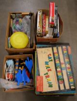 Four boxes of toys from 1960s and 70s, dice games, role play games, etc. **PLEASE NOTE THIS LOT IS