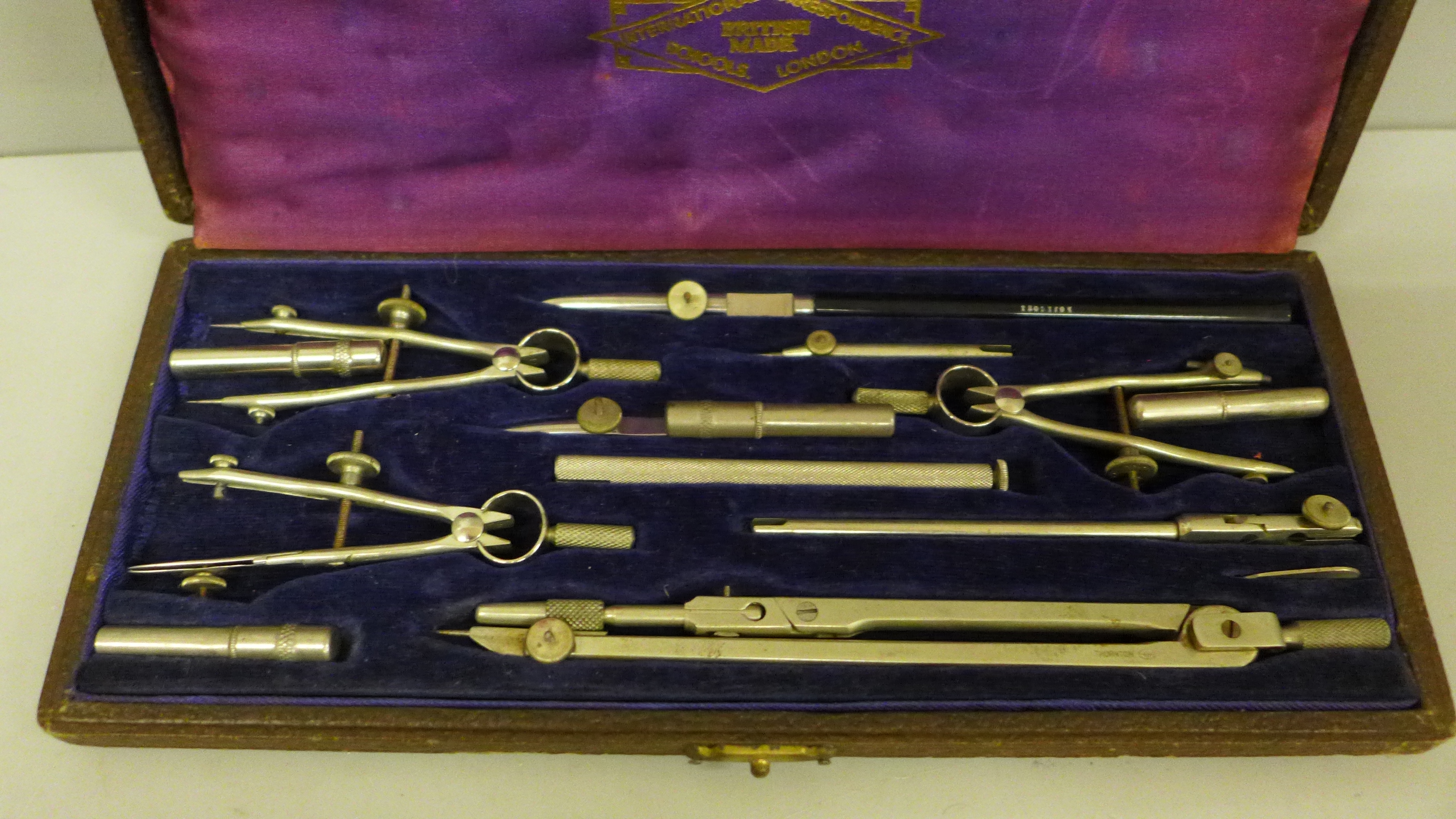 A cased set of technical drawing instruments, International Correspondence School, London - Image 3 of 3