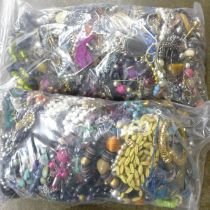 Two bags of costume jewellery