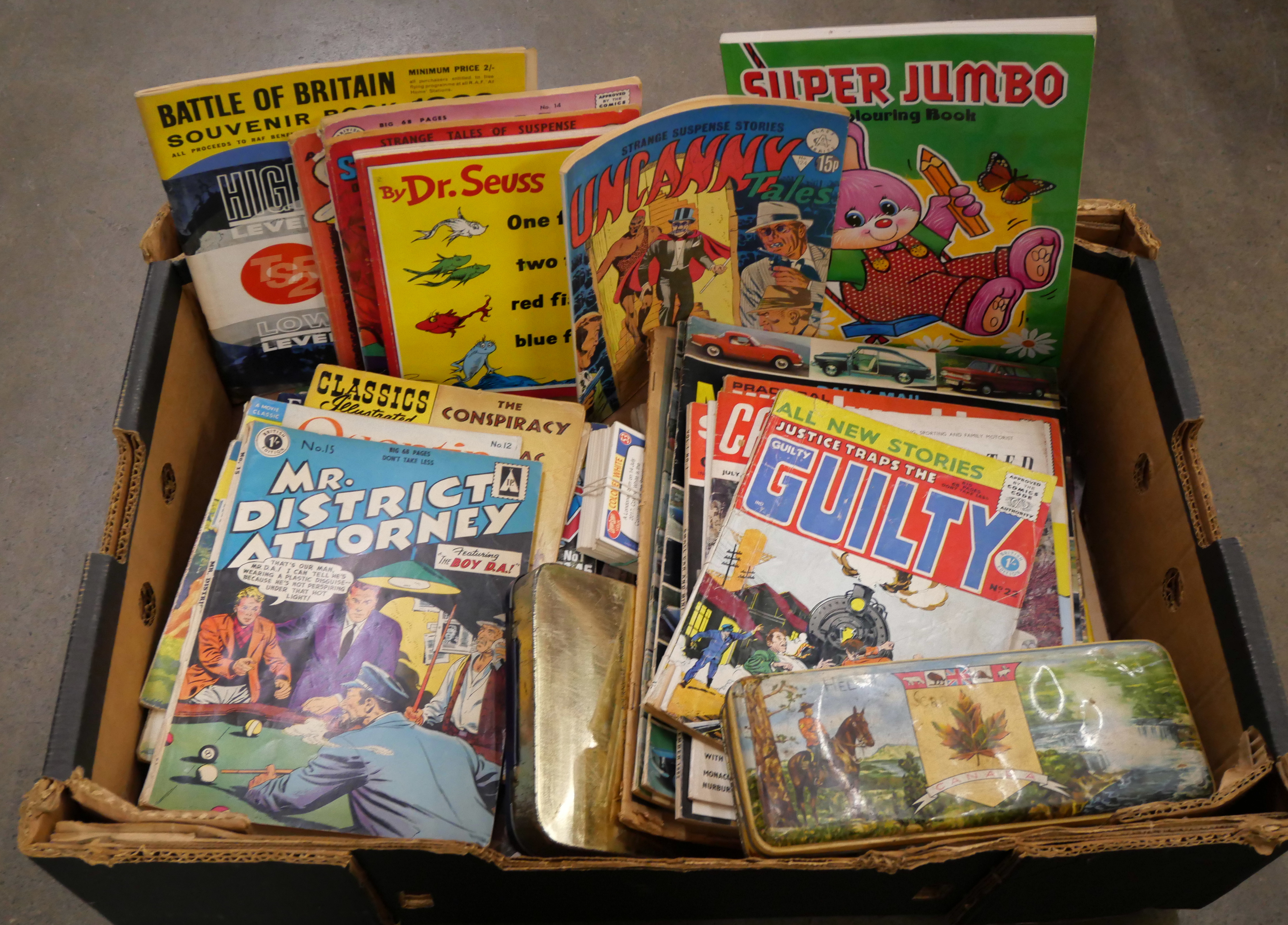 Two boxes of magazines and comics, car related items **PLEASE NOTE THIS LOT IS NOT ELIGIBLE FOR - Image 2 of 3