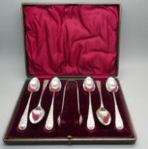 A cased set of plated spoons