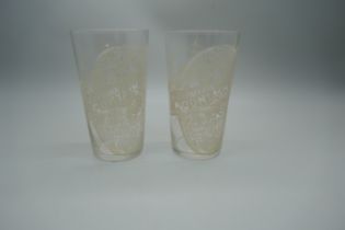 A pair of Edward VII 1902 Robertson, Sanderson & Co., Leith, 'The Original Mountain Dew' glass