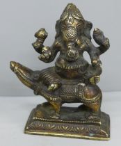 An Indian bronze Ganesha figure, 12cm