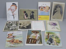 A collection of Edwardian and later humorous postcards; Mabel Lucie Attwell, etc. (27)
