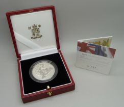 A Royal Mint 100th Anniversary of the Entente Cordiale Platinum Proof Piedfort Crown, No. 127, .9995