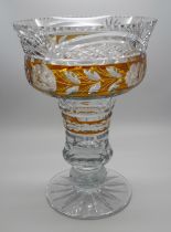 A Bohemian cut glass chalice/centrepiece, 20.5cm