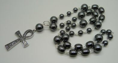 A haematite necklace