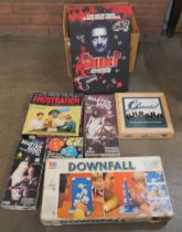 A box of vintage board games including Frustration, Downfall, Cluedo and Chopper **PLEASE NOTE