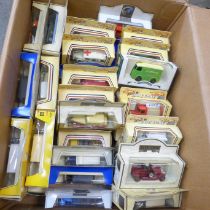 A box of Lledo Days Gone model vehicles, boxed, approximately 45