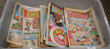 A collection of vintage Buster, Dandy, Cheeky, Krazy, Monster Fun, etc. comics from the 1970s and