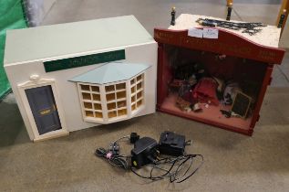 A Jojays Hair Salon dolls house with accessories and a Fortune Teller dolls house diorama **PLEASE