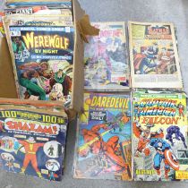 A collection of vintage (mid 1970s) American comics; Shazam, Detective Comics, Ghosts of Doctor