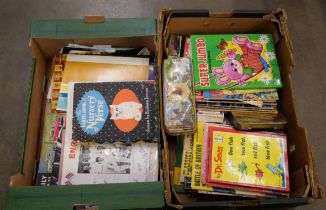 Two boxes of magazines and comics, car related items **PLEASE NOTE THIS LOT IS NOT ELIGIBLE FOR