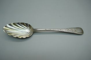 A William IV silver spoon, William Bateman, London 1830, 37g, 18cm