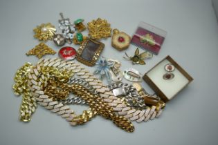 Neck chains and brooches, etc.