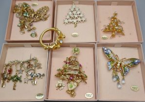 Seven Kirks Folly USA designer brooches, boxed