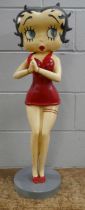 A large Betty Boop figure on stand, 85cm